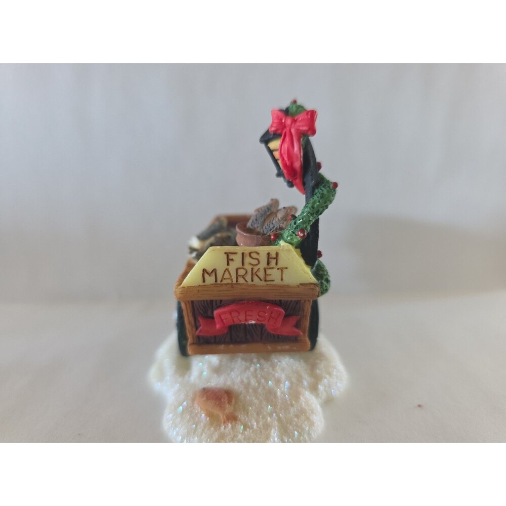 O'well Fish Market vendor fish cart snow village accessory Xmas